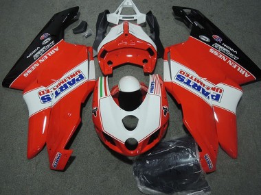 Best 2003-2004 Ducati 749 999 Motorcycle Fairings - White Red Glossy Black Parts Unlimited UK