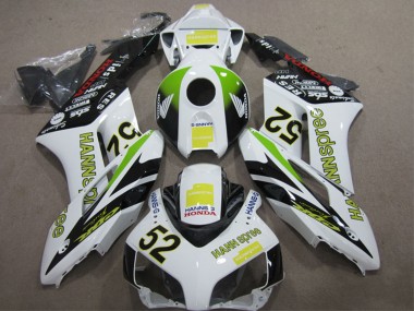 Best 2004-2005 Honda CBR1000RR Motorcycle Fairings - White Yellow Green Black Hannspree 52 UK