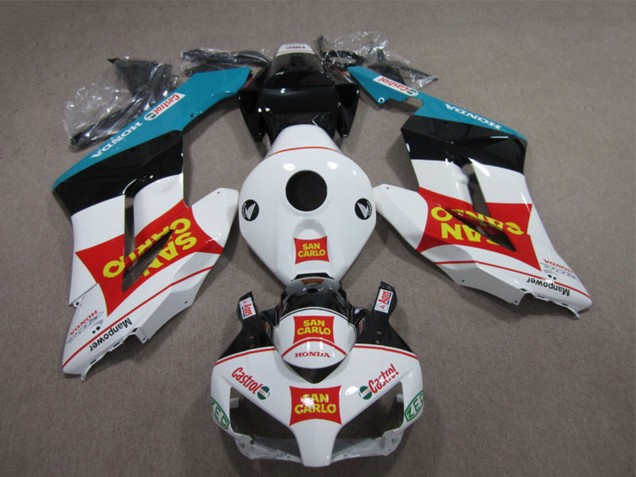 2004-2005 Honda CBR1000RR Motorcycle Fairings - White Red Blue Glossy Black Yellow San Carlo Castrol UK