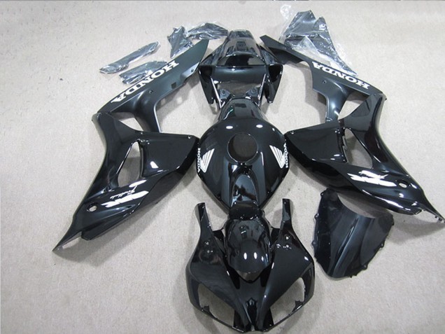2006-2007 Honda CBR1000RR Motorcycle Fairings - Glossy Black White Decals UK