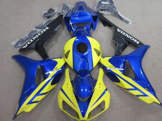 2006-2007 Honda CBR1000RR Motorcycle Fairings - Blue Yellow Glossy Black UK