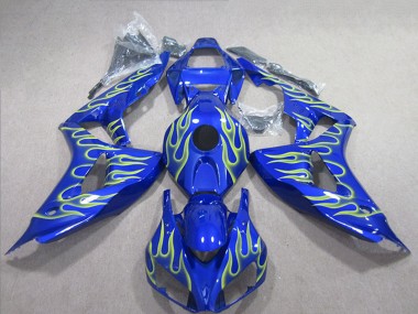 Best 2006-2007 Honda CBR1000RR Motorcycle Fairings - Blue Green Flame UK