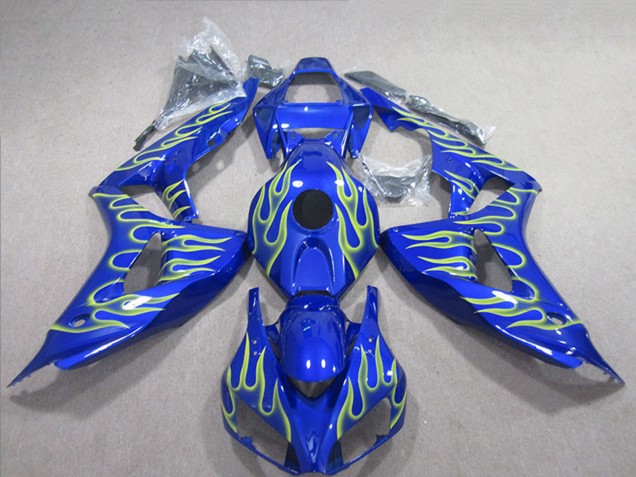 2006-2007 Honda CBR1000RR Motorcycle Fairings - Blue Green Flame UK