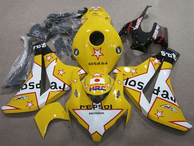 2008-2011 Honda CBR1000RR Motorcycle Fairings - Yellow White Glossy Black Star Repsol HRC UK