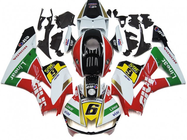 2012-2016 Honda CBR1000RR Motorcycle Fairings - White Red Yellow Green Linear Viar 6 UK