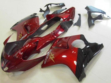Best 1996-2007 Honda CBR1100XX Blackbird Motorcycle Fairings - Candy Red Glossy Black UK