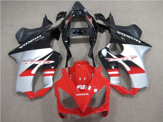 2001-2003 Honda CBR600 F4i Motorcycle Fairings - Silver Red Glossy Black UK