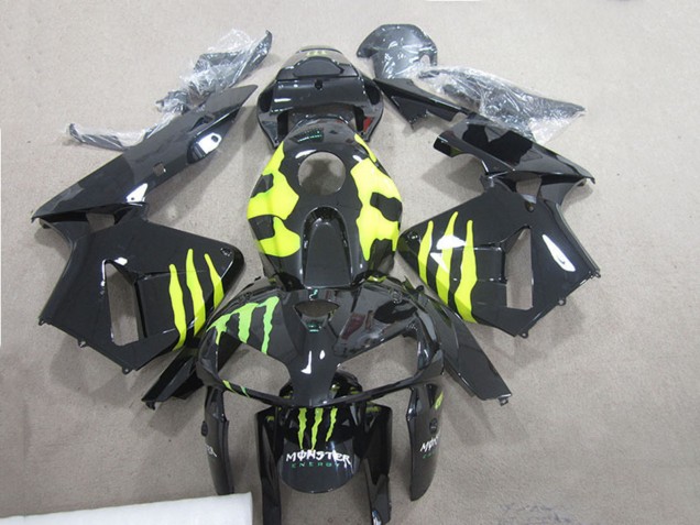 2005-2006 Honda CBR600RR Motorcycle Fairings - Glossy Black Green Monster UK