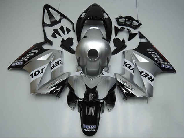 2002-2013 Honda VFR 800 Motorcycle Fairings - Silver White Glossy Black Repsol UK