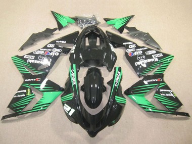 Best 2004-2005 Kawasaki ZX10R Motorcycle Fairings - Black Green C-Shock Monster UK