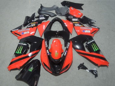 Best 2006-2007 Kawasaki ZX10R Motorcycle Fairings - Red Glossy Black Green Elf Touch4 Monster UK