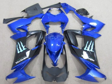 Best 2008-2010 Kawasaki ZX10R Motorcycle Fairings - Blue Black Monster UK