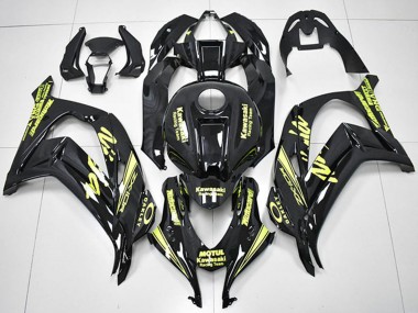 Best 2016-2020 Kawasaki ZX10R Motorcycle Fairings - Glossy Black Yellow Motul Racing Team Motocard UK