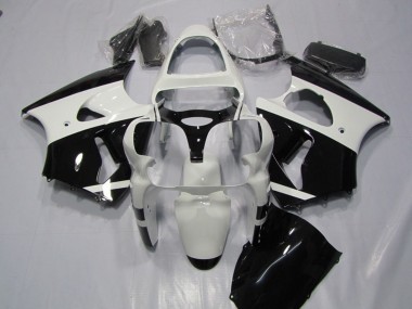 Best 2000-2002 Kawasaki ZX6R Motorcycle Fairings - White Glossy Black UK