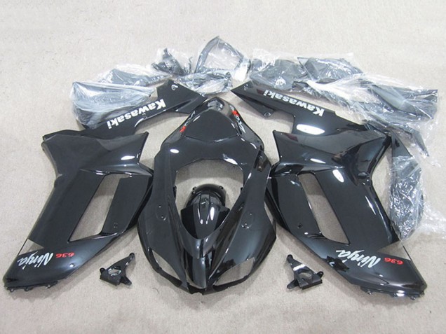 2007-2008 Kawasaki ZX6R Motorcycle Fairings - Black Ninja 636 UK