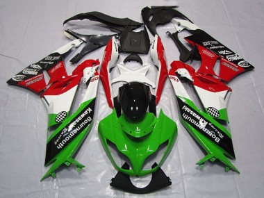 Best 2009-2012 Kawasaki ZX6R Motorcycle Fairings - White Red Green Glossy Black UK