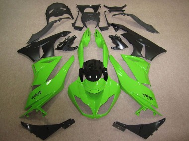 Best 2009-2012 Kawasaki ZX6R Motorcycle Fairings - Green Glossy Black Matte Black UK