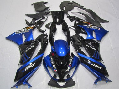 Best 2009-2012 Kawasaki ZX6R Motorcycle Fairings - Blue Glossy Black Elf Touch4 Monster Bridgestone UK