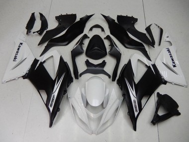 Best 2013-2018 Kawasaki ZX6R Motorcycle Fairings Kits - White Matte Black UK