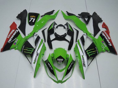 Best 2013-2018 Kawasaki ZX6R Motorcycle Fairings - Green White Black Red Monster UK