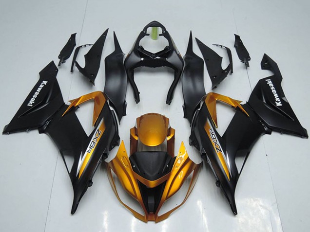 2013-2018 Kawasaki ZX6R Motorcycle Fairings - Matte Black Orange UK