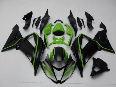 Best 2013-2018 Kawasaki ZX6R Motorcycle Fairings - Green Matte Black UK