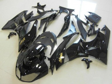 Best 2013-2018 Kawasaki ZX6R Motorcycle Fairings - Glossy Black Gold Ninja UK