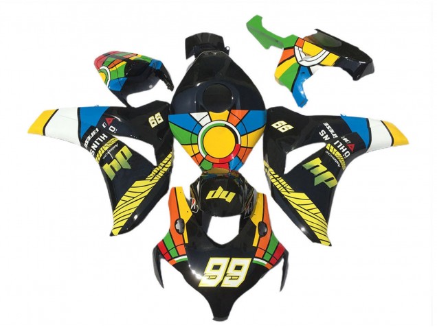 2008-2011 Honda CBR1000RR Motorcycle Fairings - Blue Yellow Green Red Black Color Wheel 99 UK