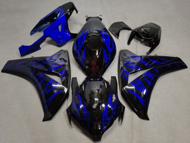 Best 2008-2011 Honda CBR1000RR Motorcycle Fairings - Glossy Black Blue Flame UK
