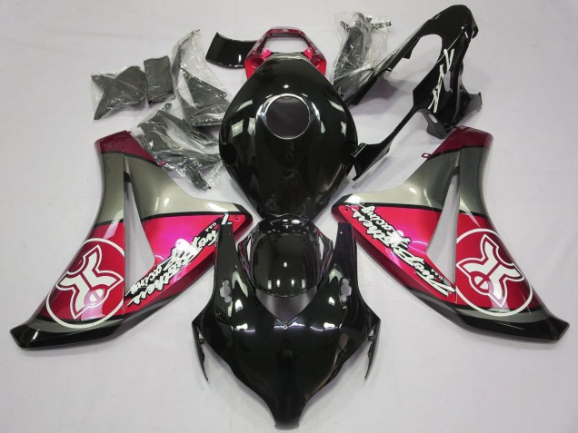 2008-2011 Honda CBR1000RR Motorcycle Fairings - Pink Grey Glossy Black UK