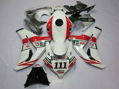 Best 2008-2011 Honda CBR1000RR Motorcycle Fairings - White Red Green Castrol 111 UK