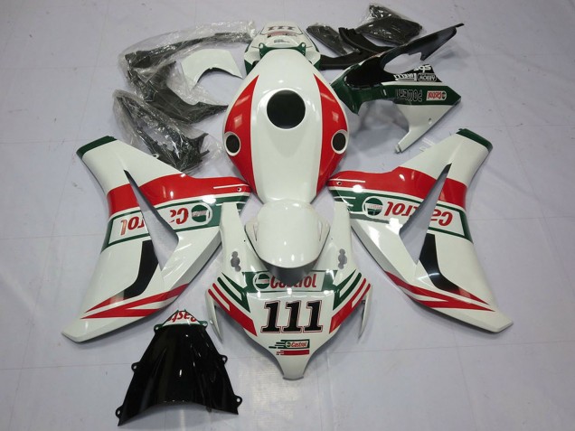 2008-2011 Honda CBR1000RR Motorcycle Fairings - White Red Green Castrol 111 UK