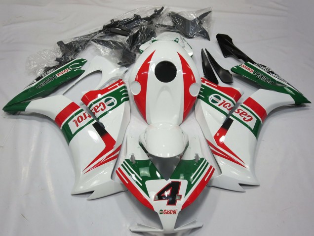 2012-2016 Honda CBR1000RR Motorcycle Fairings - White Red Green Castrol 4 UK