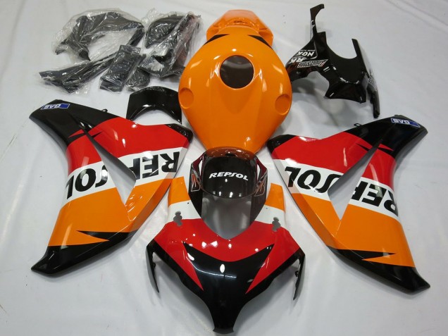 2008-2011 Honda CBR1000RR Motorcycle Fairings Kit - Orange White Red Glossy Black Repsol UK
