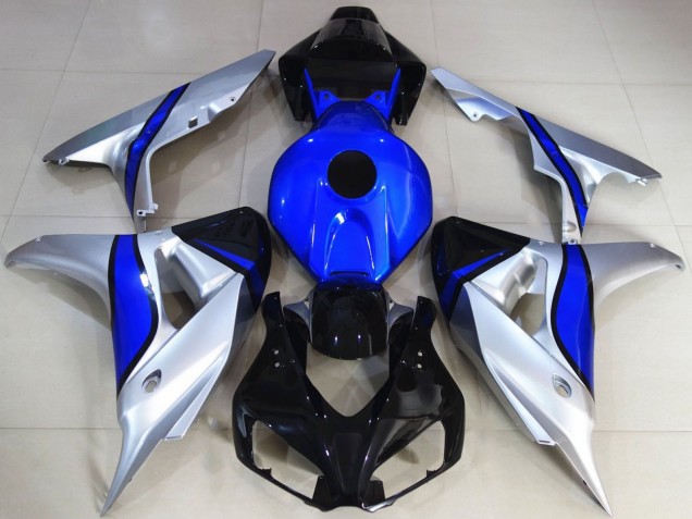 2006-2007 Honda CBR1000RR Motorcycle Fairings - Silver Blue Glossy Black UK