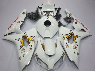 Best 2006-2007 Honda CBR1000RR Motorcycle Fairings - White Gold Star Energy Drink UK