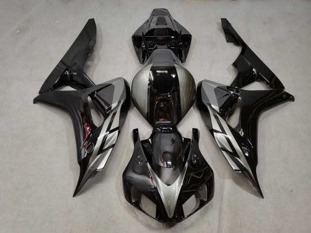 2006-2007 Honda CBR1000RR Motorcycle Fairings - Silver Glossy Black UK