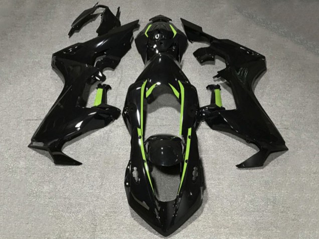 2017-2023 Honda CBR1000RR Motorcycle Fairings - Glossy Black Lime Green Lining UK