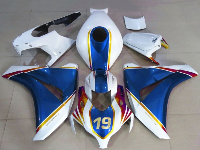 2008-2011 Honda CBR1000RR Motorcycle Fairings - White Blue Yellow Red 19 UK
