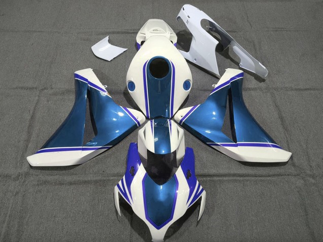 2008-2011 Honda CBR1000RR Motorcycle Fairings - White Glossy Pearl Blue UK