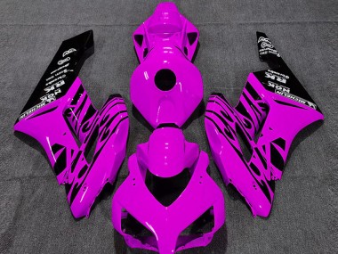 Best 2004-2005 Honda CBR1000RR Motorcycle Fairings - Pink Glossy Black Flame UK
