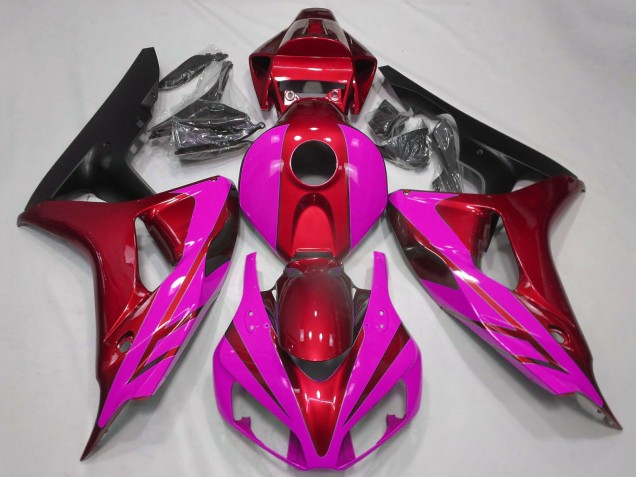 2006-2007 Honda CBR1000RR Motorcycle Fairings - Red Pink Matte Black UK