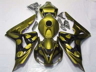 Best 2006-2007 Honda CBR1000RR Motorcycle Fairings - Glossy Yellow Glossy Black Flame UK