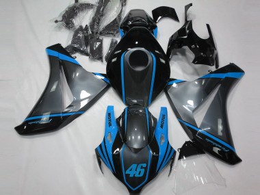 Best 2008-2011 Honda CBR1000RR Motorcycle Fairings - Grey Blue Matte Black Motul 46 UK
