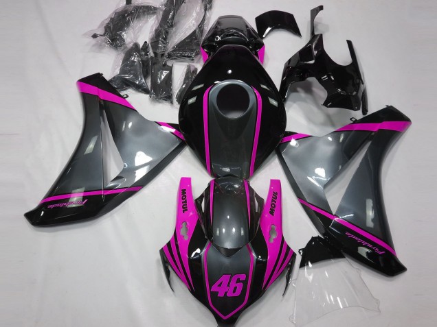 2008-2011 Honda CBR1000RR Motorcycle Fairings - Grey Pink Matte Black Motul 46 UK