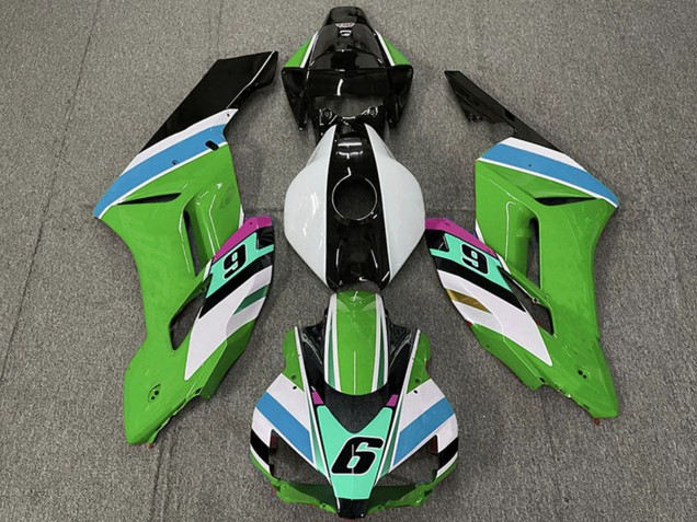 2004-2005 Honda CBR1000RR Motorcycle Fairings - White Green Blue Glossy Black 6 UK