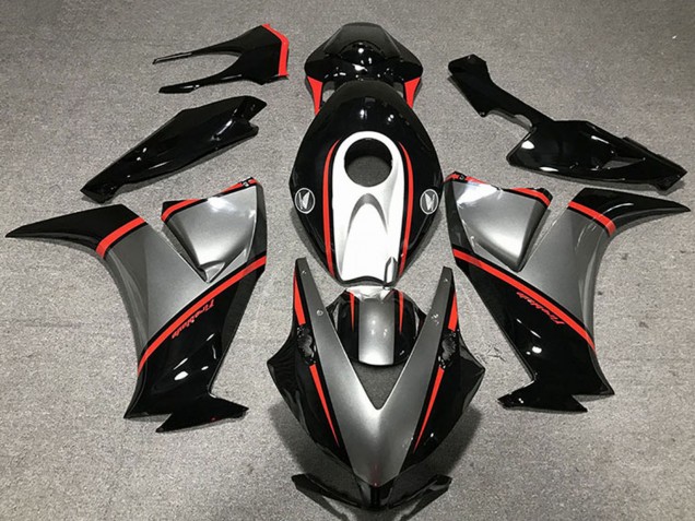 2012-2016 Honda CBR1000RR Motorcycle Fairings - Gunmetal Grey Glossy Black Red UK
