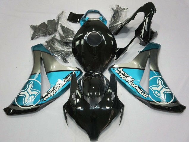 2008-2011 Honda CBR1000RR Motorcycle Fairings - Light Blue Grey Glossy Black UK