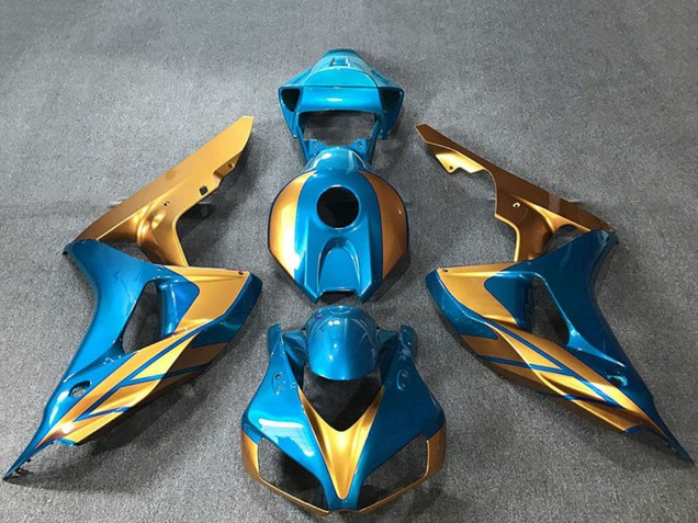 2006-2007 Honda CBR1000RR Motorcycle Fairings - Light Blue Gold UK