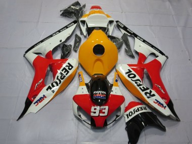 Best 2006-2007 Honda CBR1000RR Motorcycle Fairings - Orange White Red Glossy Black Repsol HRC 93 UK
